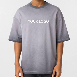 Camiseta Ligera 100% Algodón con Hombros Caídos para Hombre, Uso Casual, Costuras Duraderas, Lavado Ácido, Camiseta con Hombros Caídos, Pakistán - Product Image 4