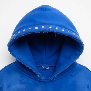 Glory Custom 100% Cotton Dirty Dyed Hoodies Distressed Dtg Printing Sweatshirts Rhinestones Heavyweight Hoodie Manufacturer - Product Image 6