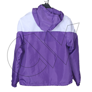 Veste de course coupe-vent pour homme de qualité supérieure, couleur gris marine, avec blocs de couleur, fermeture éclair intégrale et logo sur la manche gauche, style sportif, idéale pour le printemps - Product Image 4