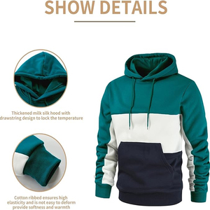 Top Tendance En Gros Impression Personnalisée Broderie Hommes Hoodies Avec Polaire French Terry Tissu Pull À Capuche pour Hommes - Product Image 4