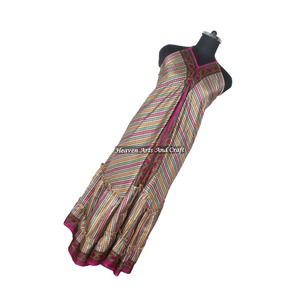Vestido Largo de Seda Sari Indio Hecho a Mano, Estilo Bohemio, Nuevo Diseño, para Mujer, Elegante, para Cena, Sin Mangas, para Eventos Nocturnos - Product Image 5