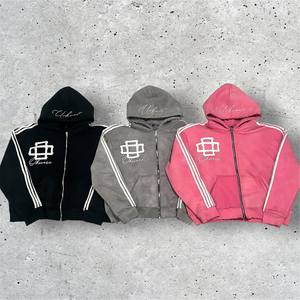 Conjunto de Chándal Obscure con Sudadera con Capucha y Cremallera Completa y Pantalones, Unisex, Estilo Urbano, Casual, Holgado, Otoño, 100% Algodón Transpirable - Product Image 2
