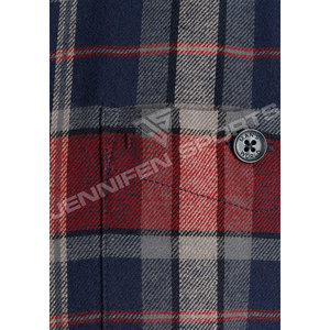 Chemise en flanelle 100 % coton pour homme, manches longues, col montant, boutonnée, motif écossais, anti-boulochage, tricotée, chaude - Product Image 2