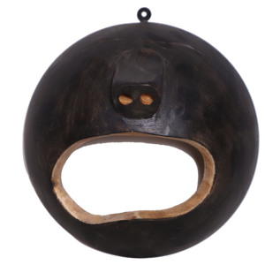 Figurine d'Emoji en Bois Faite à la Main, Finition Ébène Foncé, Décoration Moderne pour la Maison |   Vente en gros OEM - Product Image 1