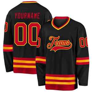 Uniforme de Hockey sobre Hielo de Alta Calidad, Jersey 100% Poliéster, Transpirable, Absorbente de Humedad, Ecológico, Cuello en V, Mangas Largas - Product Image 4