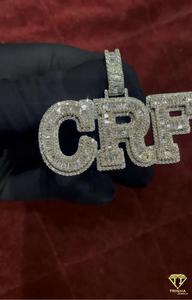 Collar Personalizado con Colgante 'CRF' Chapado en Oro, Estilo Iced Out, Joyería de Lujo Hip Hop, Accesorio de Moda - Product Image 3