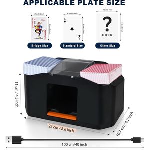 Mescolatore di Carte Ricaricabile per 2 Mazzi, Macchina Mescolatrice Portatile - Product Image 1