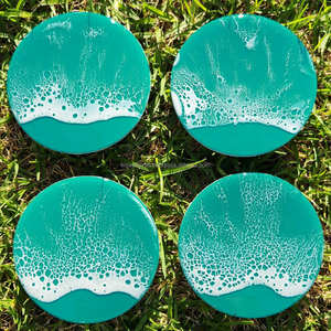 Posavasos de té de resina de alta calidad hecho a mano con diseño de lujo, estilo europeo, duradero, 4 pulgadas, logotipo de Color personalizable, alfombrillas únicas - Product Image 3