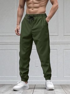 Jogging en coton de qualité supérieure pour hommes |   Pantalon de survêtement uni décontracté et sportif - Product Image 2