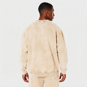 Sudadera de Cuello Redondo Extra Grande para Hombre, Tejida con Tinte Anudado, 100% Algodón, Informal, Otoñal, Corte Regular, Color Sólido - Product Image 5