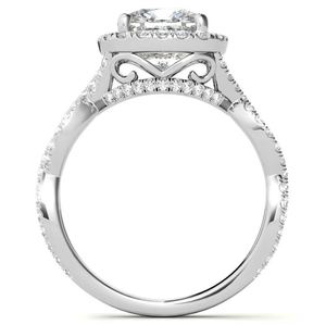 Anillo de Moissanita Corte Cojín, Plata de Ley 925, Chapado en Oro Blanco, Anillo de Compromiso Solitario, Regalo de Boda para Ella - Product Image 5