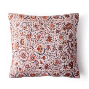 Bohemian Floral Embroidered Square <b>Throw</b> <b>Pillow</b> Cover Removable Washable Textile Decorative Cushion For Bulk Supply - Product Image 1