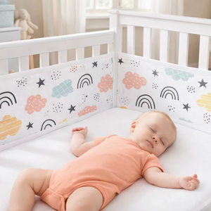 Protector de Cuna Ajustable, 100% Algodón Orgánico, Personalizable, Transpirable, Seguro y Suave para Bebés - Product Image 1