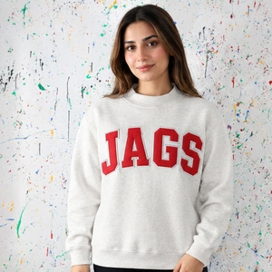 เสื้อสเวตเตอร์คอเต่าแบบสั่งทำของ Jags พร้อมตัวอักษรภาษากรีกสำหรับชมรมพี่น้อง ชุดยูนิฟอร์มเพื่อแสดงจิตวิญญาณของกลุ่มพี่น้อง  เสื้อถักสำหรับนักศึกษา - Product Image 1