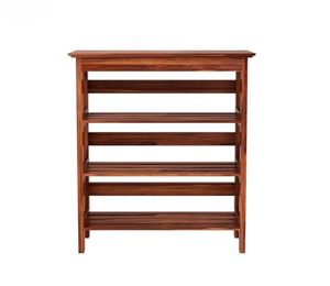 Zapatero de Madera Maciza de Sheesham de 3 Niveles con Asiento, Ahorra Espacio, para la Entrada del Hogar - Product Image 5