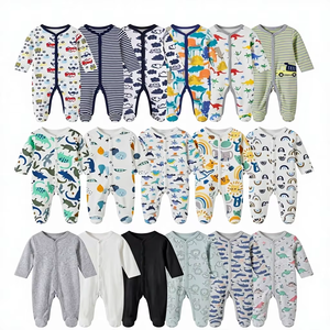 Baby Romper 1pc Gender-<b>Neutral</b> Unisex Footed Romper <b>Print</b> All-Season 0-9 Months Newborn Single Button Closure Cotton Breathable - Product Image 4