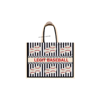 Sac fourre-tout perlé à thème baseball, très tendance |   Fermeture éclair personnalisée faite à la main avec perles de rocaille, motif rayé, approuvée pour les stades