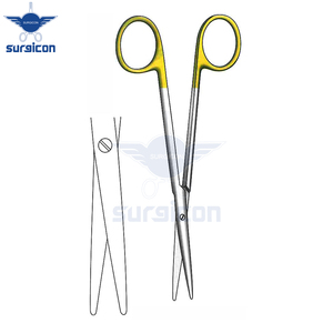 Ciseaux Metzenbaum-Fino 23 cm / 9 pouces, à bout arrondi, droits, délicats, en TC doré, ciseaux chirurgicaux médicaux de précision, instrument - Product Image 2