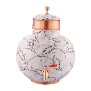 High Standard Quality <b>Top</b> Selling Pure Copper Dispenser Enamel Print Water Pot for Water Storing Purpose at Home & Offices - Product Image 2