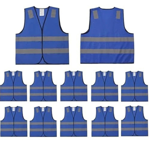 Chaleco de Seguridad Azul de Alta Visibilidad OEM con Franjas Reflectantes, Ligero, de Poliéster, Uniforme para Guardias de Seguridad, Personalizado con Impresión - Product Image 4