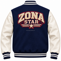 Blouson universitaire streetwear d'hiver personnalisé en laine avec manches en cuir, patch en chenille et lettres brodées, style baseball, vente en gros