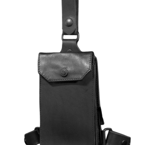 Funda de cuero para teléfono con cierre de solapa y correa para hombre, material premium negro - Product Image 5