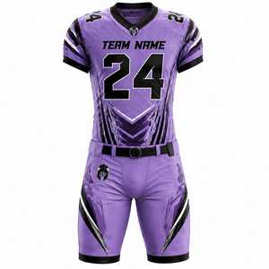 Conjunto de Uniforme de Fútbol Americano Personalizado, Transpirable, Estampado, de Manga Corta, Pantalones y Jersey, Ropa Deportiva de Alto Rendimiento para Verano - Product Image 1