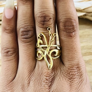 Nuevo Anillo de Mariposa, Anillos Boho de Latón para Mujer, Chapado en Oro de 18k, Joyería de Insectos con Filigrana, Venta al por Mayor/OEM/ODM - Product Image 3