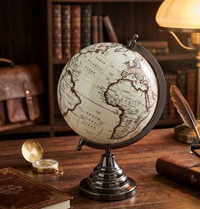 Globe terrestre métallique vert émeraude haut de gamme, globe décoratif professionnel pour bureau et salle d'étude, globe géographique antique de luxe - Product Image 5