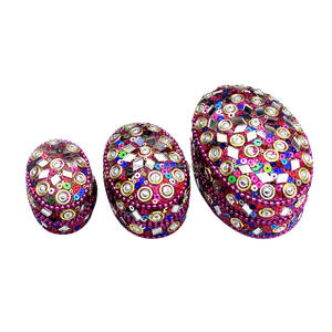 Estuche para Joyas Más Vendido, Diseño de Perlas Blancas, Caja de Almacenamiento con Lentejuelas, Caja de Regalo para Boda Hecha a Mano, Juego de 3 Piezas - Product Image 3