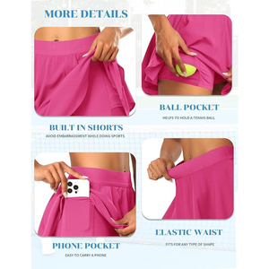 Solid Color Gym Training Tennis <b>Skirt</b> for Ladies Custom Private logo Breathable Mesh Basketball Sports High Waist Tennis Dress - Product Image 4