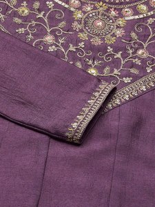 Zain Exports Pair Top Bottom Salwar Kameez Vichitra <b>Silk</b> <b>Fabric</b> Embroidery Detail Quick Dry Casual Party Wear Women All Seasons - Product Image 6