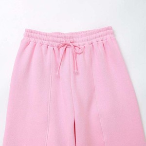 Pantalones Deportivos Anchos de Color Rosa, Cintura Elástica, Corte Holgado Informal, Tela de Felpa, Pantalones de Primavera para Mujer, Nueva Llegada - Product Image 4