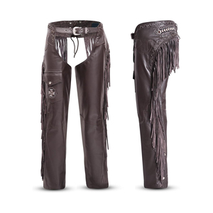 High Quality Durable Material Washed Men's Leather <b>Chaps</b> Wholesale Best Price Custom Logo Printed Leather <b>Chaps</b> - Product Image 1