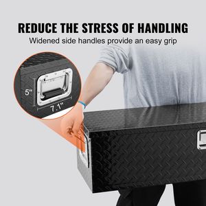 "Aluminum Truck Bed Tool Box <b>with</b> Diamond Plate <b>Lock</b> and Side Handle Keys PC Material <b>Wheels</b>" - Product Image 2