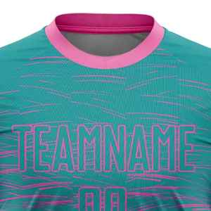 Camiseta de Fútbol Sublimada con Diseño Personalizado, Nombre del Equipo, Número, Degradado Rosa Verde Azulado, Unisex, Manga Corta, Absorbe la Humedad, Ajuste Atlético - Product Image 4