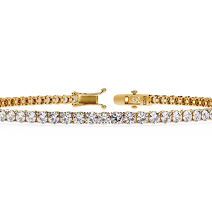 Classic Round Diamond CVD HPHT Lab Grown Diamond 14k <b>Solid</b> <b>Gold</b> Round Brilliant Cut Tennis Bracelet Fine Jewelry Women - Product Image 1