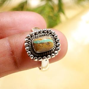 <b>Cushion</b> Cut Turquoise Gemstone Ring In 925 Silver Artisan Handmade Jewelry Beautiful <b>Statement</b> Ring Birthday Gift For Her - Product Image 3