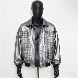 Chaqueta de Cuero Personalizada OEM para Hombre, Estilo Urbano Vintage, Desgastada, con Relieve, Impermeable, Transpirable, Cortavientos, con Cierre de Solapa - Product Image 6