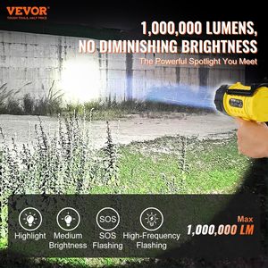 ไฟฉายสปอตไลท์แบบพกพา Super Bright 1000,000 ลูเมนส์ กันน้ำ IP67 ชาร์จไฟได้ - Product Image 2