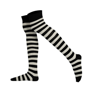 Chaussettes hautes de compression antidérapantes en coton et élasthanne de couleur unie pour femmes, en tissu tricoté écologique, pour cosplay et usage quotidien, OEM ODM - Product Image 2