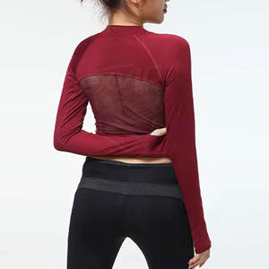 เสื้อครอปออกกำลังกายผู้หญิง สไตล์ล่าสุด ขายดี ผลิตจากผ้าฝ้าย/โพลีเอสเตอร์ - Product Image 2