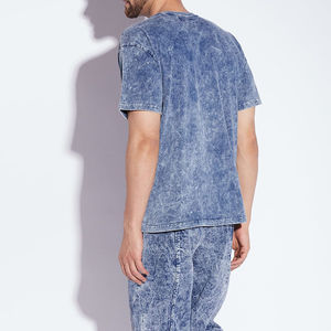 Camiseta Larga Oversize Casual para Hombre, Lavado Ácido, 100% Algodón, Estilo Hip Hop Vintage, Ecológica y Transpirable - Product Image 3