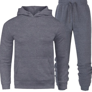 Traje deportivo de alta calidad para hombre, chándal liso con capucha, conjunto de sudadera en blanco, entrenamiento, sanzug - Product Image 3