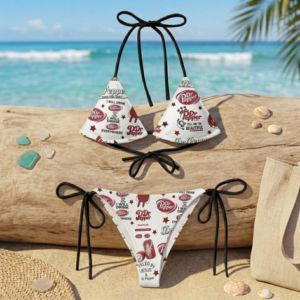 Dry Camo Print Beachwear Summer Mesh Swim Trunks for <b>Men</b> and Tie-Side <b>Bikini</b> for Women - Product Image 6