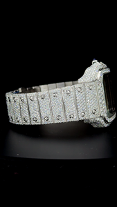 Nuevo Reloj de Diamantes Redondos Estilo Hip Hop con Moissanita, Alta Calidad, DEF, para Negocios, Deportes y Moda, en Acero Inoxidable - Product Image 4