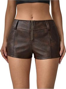 Women's Faux Leather <b>Shorts</b> with Pockets High Waist Vegan Leather Casual Fashion <b>Shorts</b> OEM Manufacturer - Product Image 4