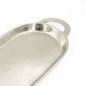 Bandeja de Servicio Redonda de Metal Plateado de Lujo, Bandeja Decorativa con Relieve para Bodas, Hoteles, Restaurantes y Decoración del Hogar - Product Image 5