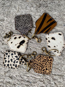 Nouveauté porte-clés en cuir de vachette porte-clés en cuir imprimé vache léopard porte-clés élégants - Product Image 3