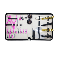 Kit d'outils professionnels pour extensions de cheveux en or pour l'application et le retrait de micro-anneaux, micro-liens et liens à la kératine